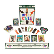 Feelin Cute card game by Hootenanny Games showing box cards and game components