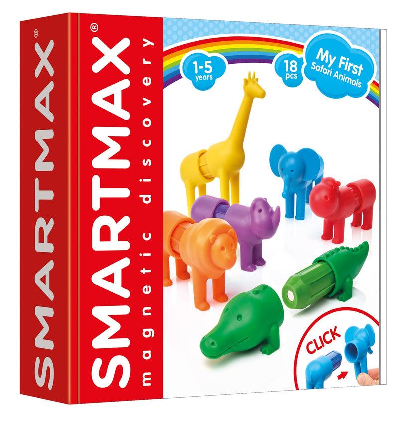 SmartMax My First Safari Animals magnetic building toy set with colorful animal figures