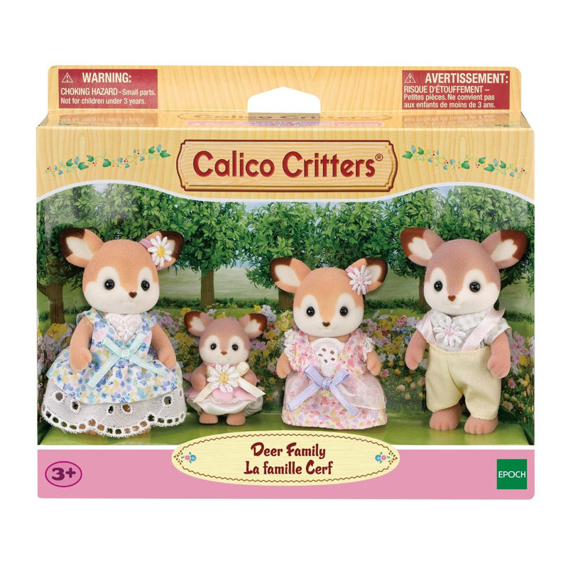 Calico Critters Deer Family set with four figures in original packaging