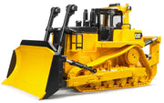 Bruder Toys CAT large yellow track-type tractor bulldozer with front blade on white background
