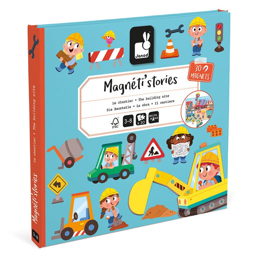 Magneti'Stories The Building Site magnetic storytelling game box with construction theme illustrations