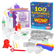WonderKids 100 Experiments That WOW science kit with box and contents displayed