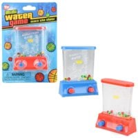 Blue mushroom water game toy with packaging and product display