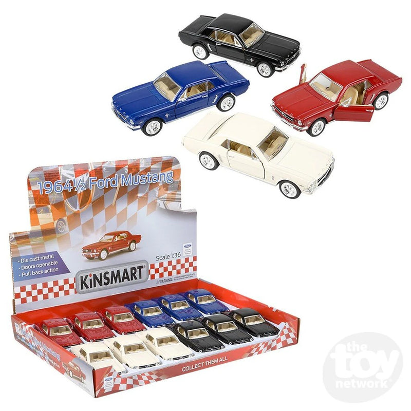 KiNSMART 5-inch diecast 1964 Ford Mustang models in multiple colors with display box
