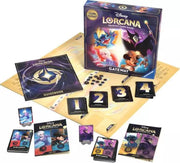 Disney Lorcana Gateway Trading Card Game box with game components displayed.