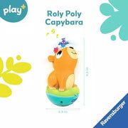 Ravensburger Roly Poly Capybara toy with orange capybara character on colorful rocking base