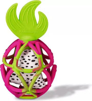 Ravensburger dragon fruit teething toy with pink lattice ball and green leaf topper