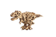 Wooden mechanical Tyrannosaurus Rex puzzle model with intricate gear mechanisms