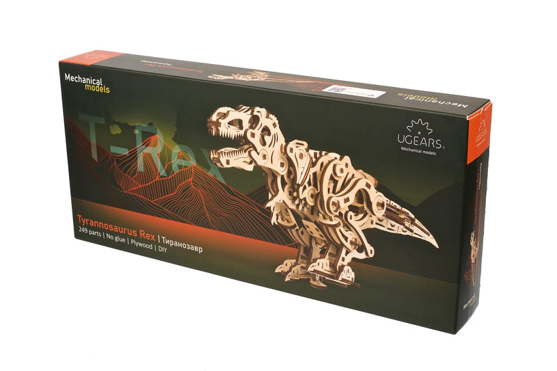 UGears Tyrannosaurus Rex wooden mechanical model kit packaging box