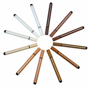 Circular arrangement of tri-colored writing sticks in various skin tone shades