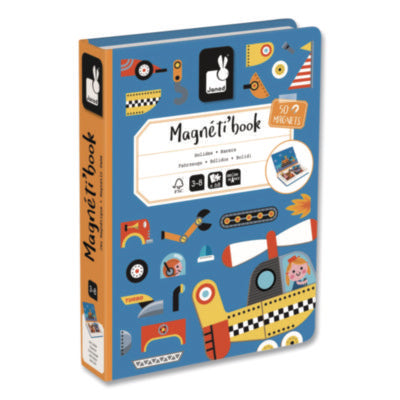 Magneti'Book Racers magnetic toy box showing colorful vehicle-themed educational game packaging