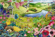 Ravensburger Nature Garden Wood 500 piece jigsaw puzzle featuring colorful garden scene