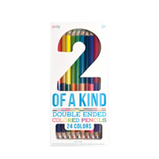 OOLY 2 of a Kind double-ended colored pencils package showing 24 colors