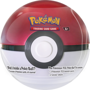 Pokemon Trading Card Game Poke Ball tin with red and white design