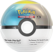 Pokemon Trading Card Game Poke Ball Tin with 3 booster packs and sticker sheets