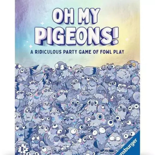 Oh My Pigeons board game box by Ravensburger featuring cartoon pigeons