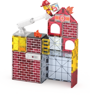 Magna-Tiles Fire Station 50-piece magnetic building set with firefighter minifigure and ladder truck