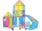Magna-Tiles Pet Playhouse 50-piece colorful magnetic tile building set with animal figures