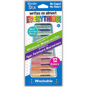 Wonder Stix 12-pack multi-surface washable crayons in colorful retail packaging