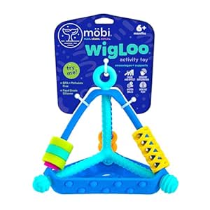 Mobi Games Wigloo Activity Toy in blue colorway on white background