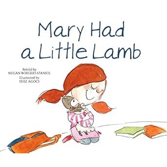 Mary Had a Little Lamb children's book cover with illustrated girl and lamb