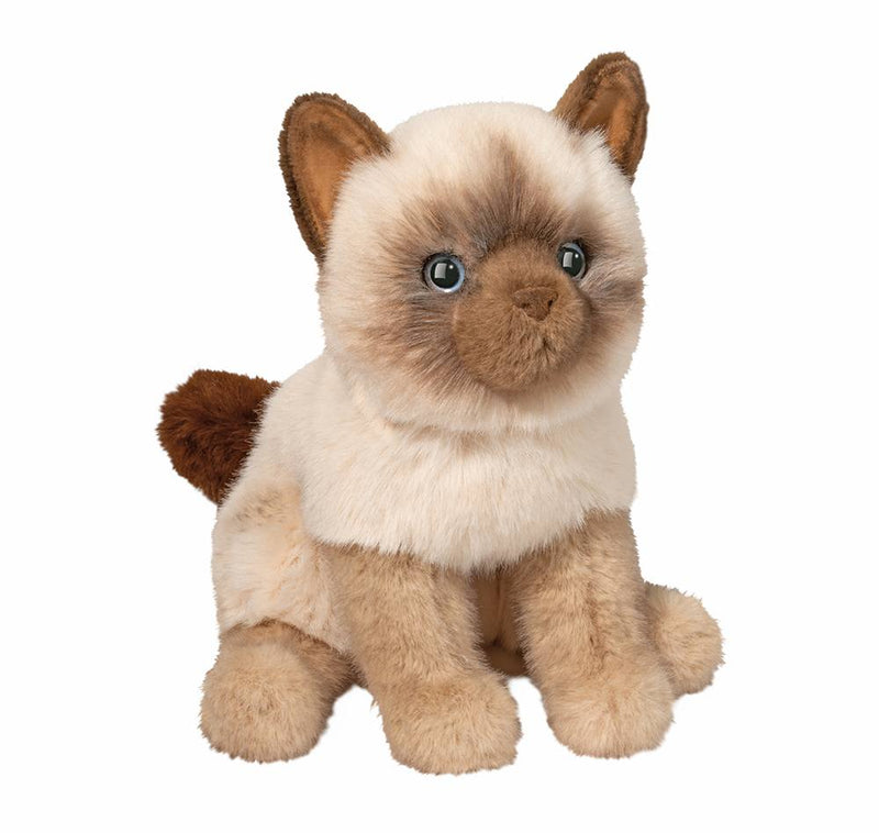 Douglas Dlux Fu Siamese cat plush toy with cream body and brown points
