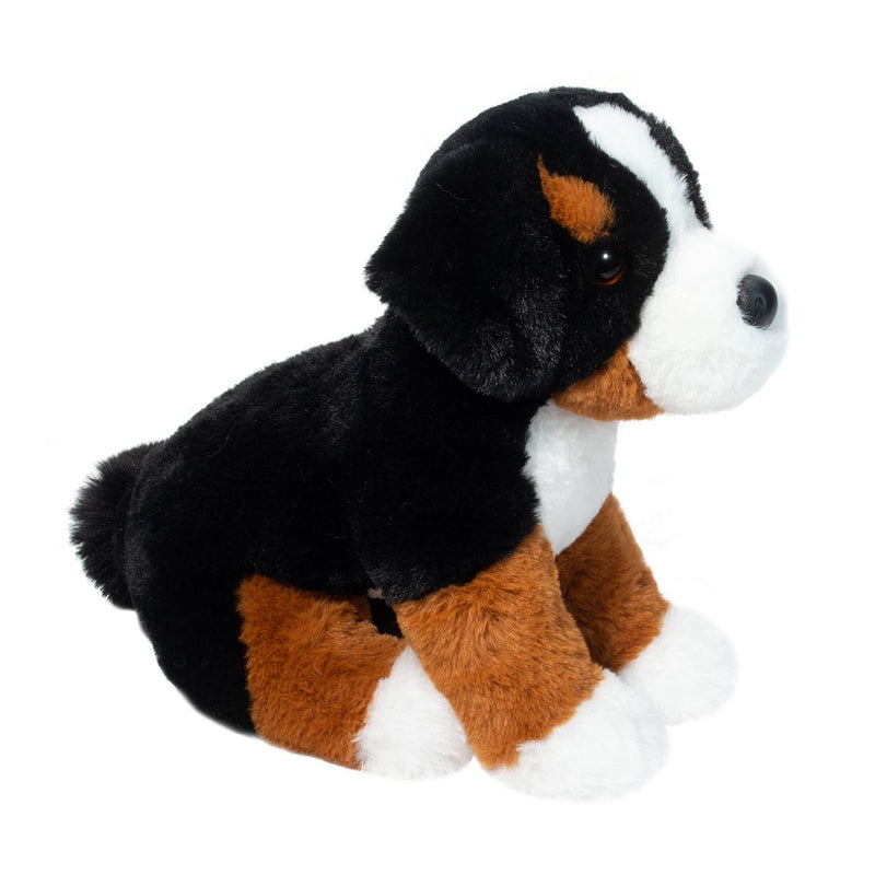 Douglas Bowie Bernese Mountain Dog plush toy with black, white and tan coloring