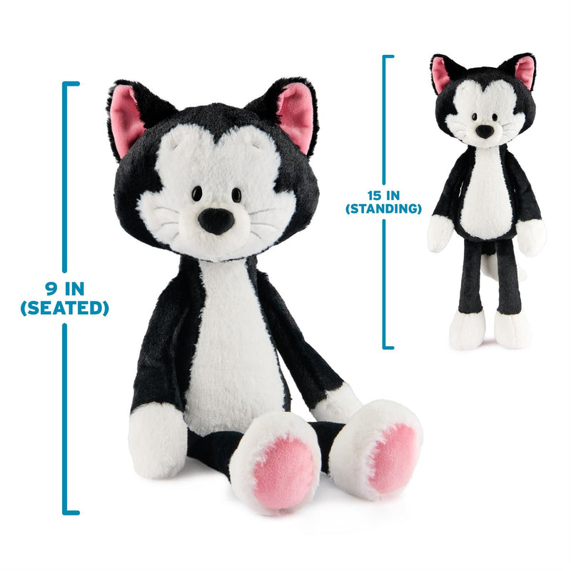 Disney Toothpick Figaro plush shown 9 inches seated and 15 inches standing