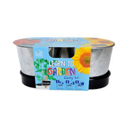 Learn to Garden grow kit with galvanized metal planter and instructional packaging