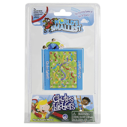 World's Smallest Chutes and Ladders miniature board game in retail packaging