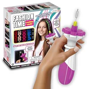 Fashion Time Locksey Locks hair styling tool being held in hand with product packaging