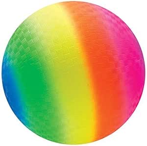 Rainbow colored ball with vibrant gradient transitioning from green to blue to purple to pink to orange to yellow