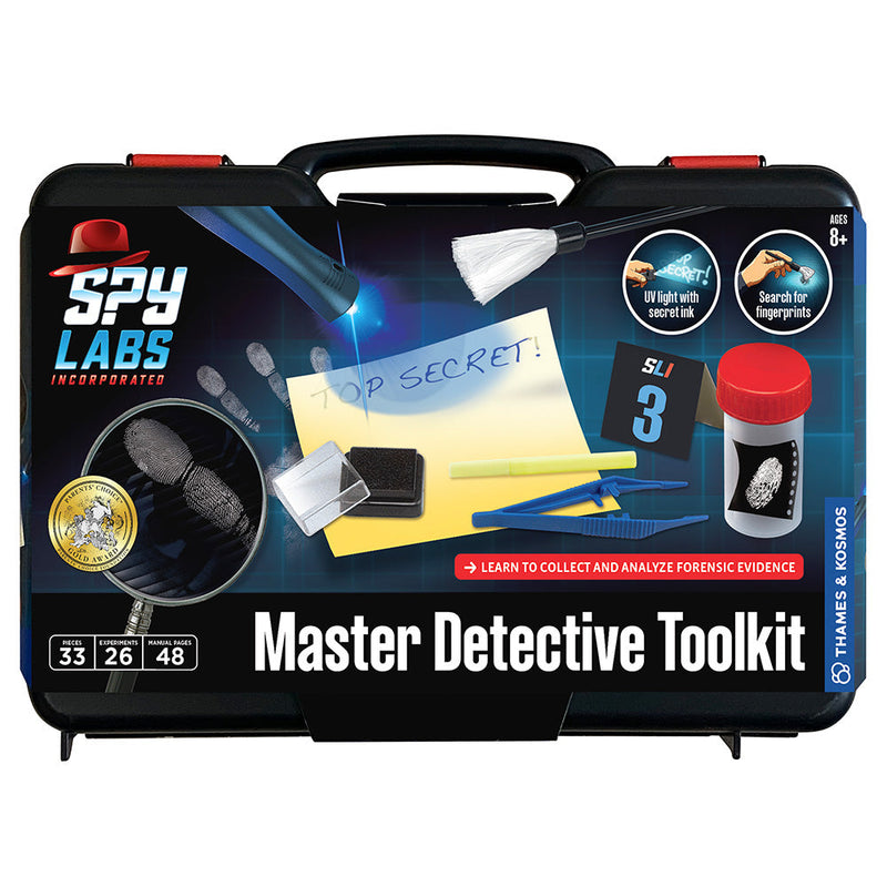 Spy Labs Master Detective Toolkit black carrying case with forensic tools and equipment
