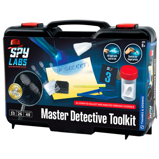 Spy Labs Master Detective Toolkit carrying case with forensic investigation tools and equipment