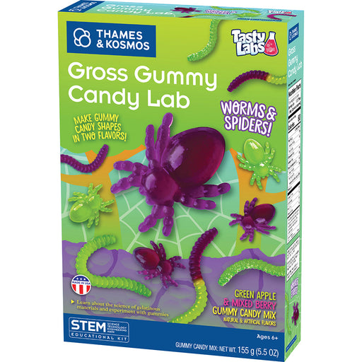 Thames & Kosmos Gross Gummy Candy Lab educational kit box showing worms and spiders