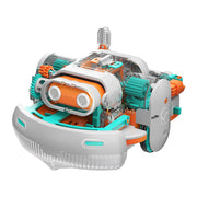 Cross-section view of Dusty robot vacuum showing internal components and mechanism
