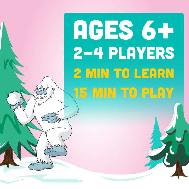 Yeti Snowbrawl game promotional image showing game details and cartoon yeti character in snowy forest