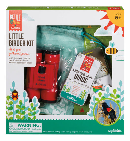 Beetle & Bee Little Birder Kit with binoculars, guide book, and storage bag