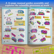 GeckoBot 2.0 assembly instruction manual showing step-by-step building process with colorful parts
