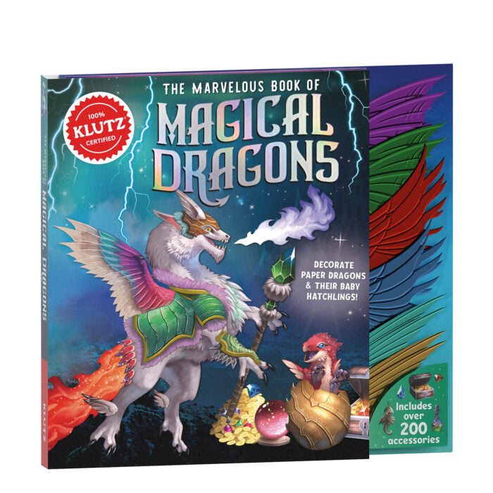 Klutz Magical Dragons craft kit book cover with dragons and baby hatchlings illustration