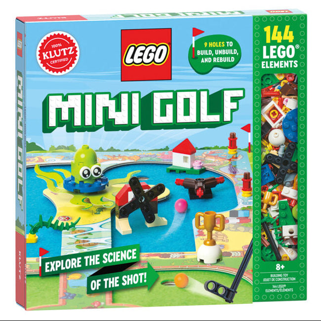 LEGO Mini Golf kit by Klutz with 144 LEGO elements and 9 buildable holes