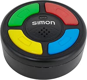 World's Smallest Simon electronic memory game with colorful buttons on white background