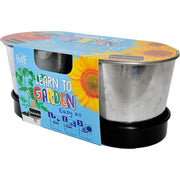 Learn to Garden grow kit with clear containers and colorful packaging showing sunflower and tomato