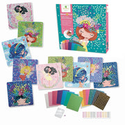Mosaics Enchanted Dreams craft kit with sticker mosaics featuring girls with colorful hair