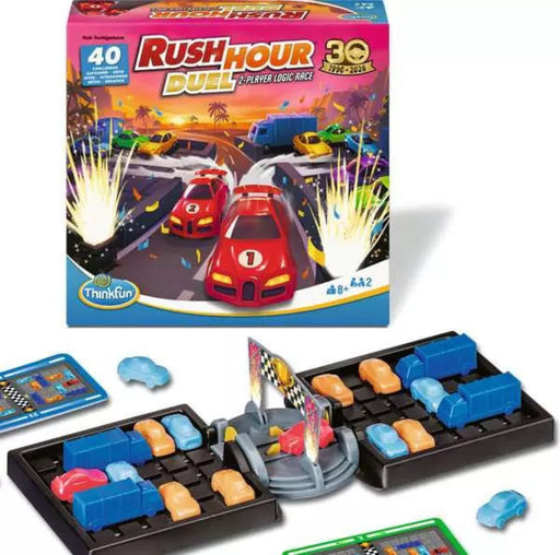 Rush Hour Duel 2-player logic race game box and components by ThinkFun