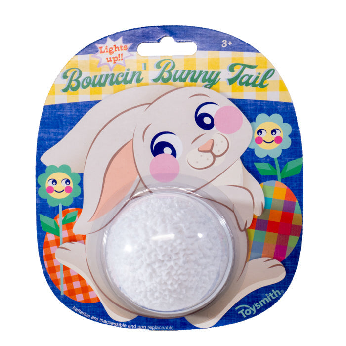 Bouncin' Bunny Tail light-up ball toy in retail packaging by ToySmith