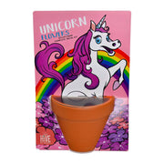 Unicorn Flowers wildflower grow kit with terracotta pot and colorful unicorn packaging design