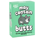 May Contain Butts fast-paced butt-matching card game by Professor Puzzle on green box