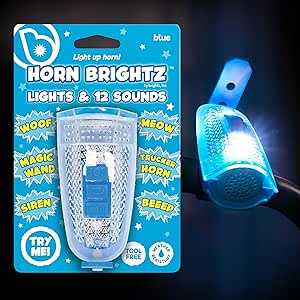 Blue Horn Brightz LED bike horn with lights and sounds in retail packaging
