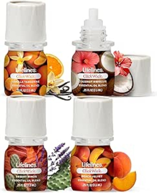 ClickWick Sun-Kissed Escape Collection four-pack of scented wax melts on white background